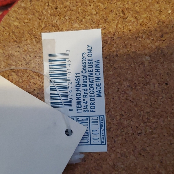 Kathy Hatch Collection Fruit Label Design Coasters Set of 4 Round Metal - Picture 7 of 7